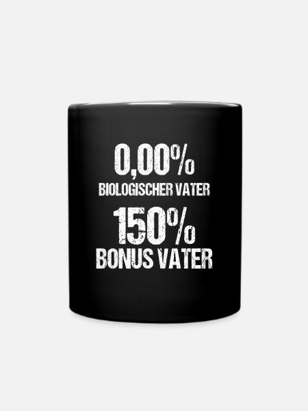 Bonus Vater Papa Papi Stiefvater Vatertag Geschenk - Tasse einfarbig - Schwarz