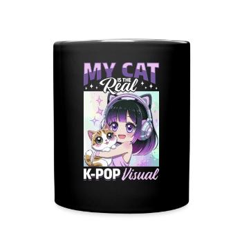 Anime K Pop & Cats Kawaii - Tasse einfarbig - Schwarz - Vorne