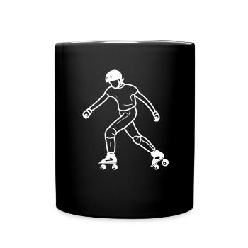 Roller Skating Zeichnung - Tasse einfarbig - Schwarz - Vorne