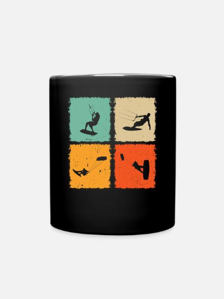 Kitesurfing Silhouette Kitesurfer Kiteboarding - Tasse einfarbig - Schwarz