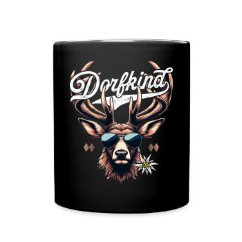 Dorfkind T-Shirt Herren Damen Dorfkinder Shirt - Tasse einfarbig - Schwarz - Vorne