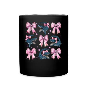 Coquette Bogen Mosasaurus Dinosaurier Mädchen Mama - Tasse einfarbig - Schwarz - Vorne