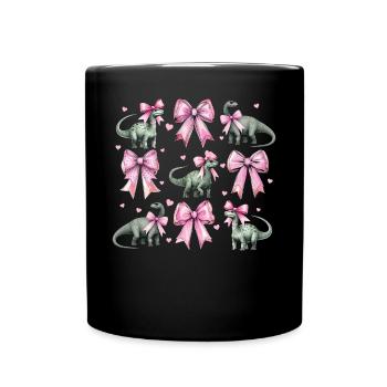 Coquette Bogen Brontosaurus Dinosaurier Mädchen - Tasse einfarbig - Schwarz - Vorne