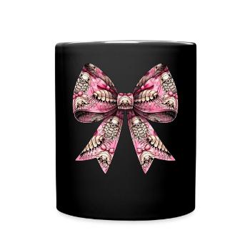 Coquette Bow Isopods Bug Pattern Girl Mom - Full Colour Mug - black - Front