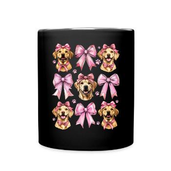 Coquette Bow Labrador Chien Maman Fille Rose - Mug uni - noir - Devant