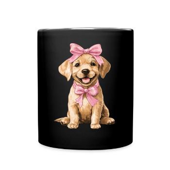 Coquette Bow Labrador Chien Maman Fille Rose - Mug uni - noir - Devant