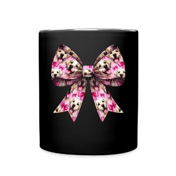 Coquette Bow Labrador Dog Pattern Mom - Full Colour Mug - black - Front