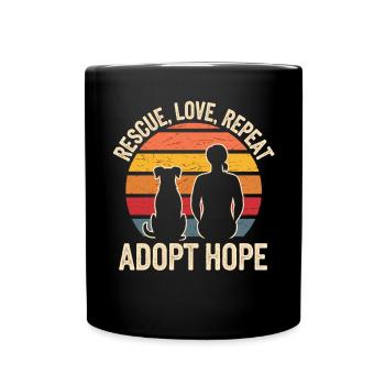 Adopt Hope – Rescue Love - Tasse einfarbig - Schwarz - Vorne