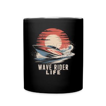 Wave Rider Life - Tasse einfarbig - Schwarz - Vorne