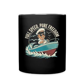 Full Speed Boat Captain - Full Colour Mug - black - Front