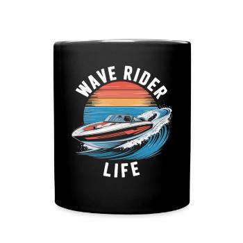 Bootfahren Freiheit Shirt - Tasse einfarbig - Schwarz - Vorne