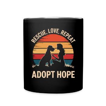 Dog Adoption Shirt for Women - Full Colour Mug - black - Front