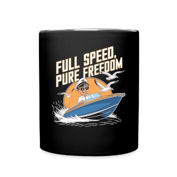 Captain Shirt Boat & Freedom - Full Colour Mug - black - Front