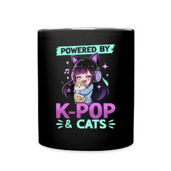 Anime K Pop & Cats Kawaii - Tasse einfarbig - Schwarz - Vorne