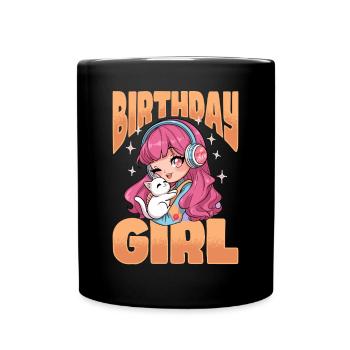 Anime K Pop & Cats Kawaii - Tasse einfarbig - Schwarz - Vorne