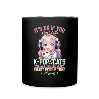 Anime K Pop & Cats Kawaii - Tasse einfarbig - Schwarz - Vorne