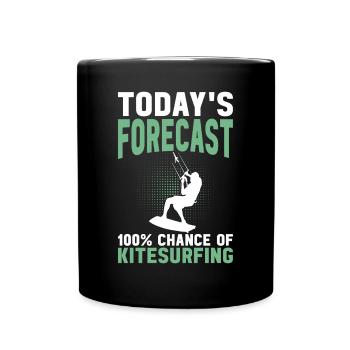 Kitesurfeur - Prévisions du jour 100 % de chances de - Mug uni - noir - Devant