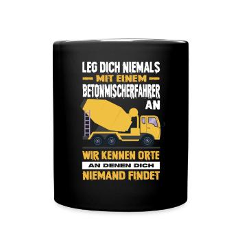 Strassenbau Geschenk Strassenbauer Baustelle - Tasse einfarbig - Schwarz - Vorne
