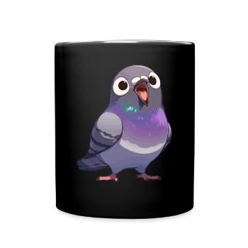 Tauben Taube - Tasse einfarbig - Schwarz - Vorne