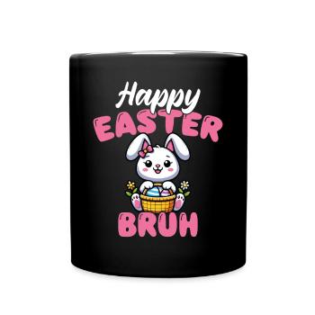 Joyeux bouillon de Pâques Funny Bunny - Mug uni - noir - Devant