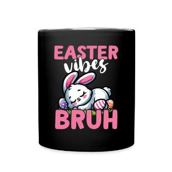 Joyeux bouillon de Pâques Funny Bunny - Mug uni - noir - Devant