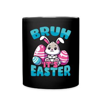 Joyeux bouillon de Pâques Funny Bunny - Mug uni - noir - Devant