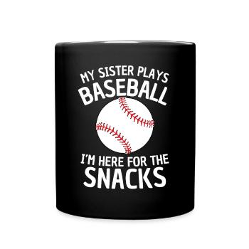 Drôle de sœur de baseball disant - Mug uni - noir - Devant