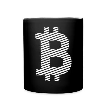 Bitcoin Symbol – Minimal Crypto Design - Tasse einfarbig - Schwarz - Vorne