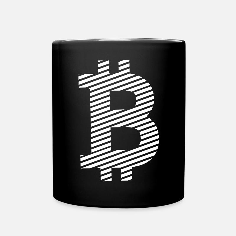 Bitcoin Symbol – Minimal Crypto Design - Tasse einfarbig - Schwarz