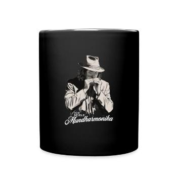 Ich spiele Mundharmonika Spieler - Tasse einfarbig - Schwarz - Vorne