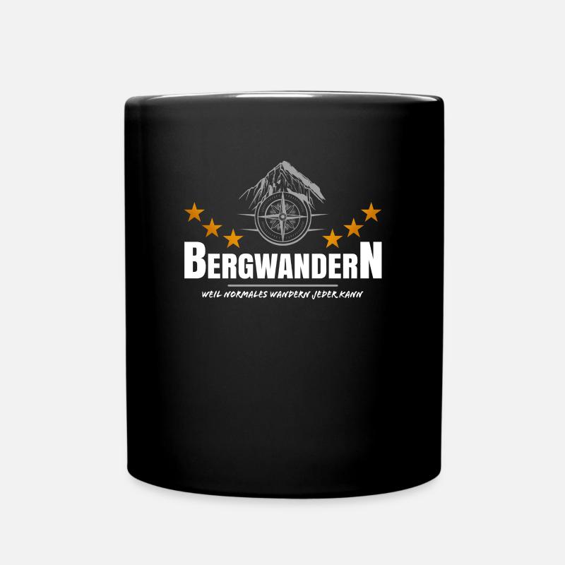Bergwandern - Tasse einfarbig - Schwarz