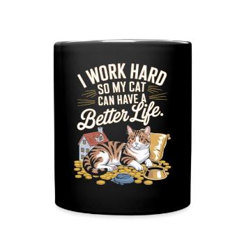Pour le luxe du chat - Mug uni - noir - Devant