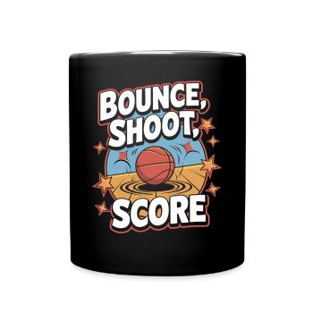 Dribbler, tirer, marquer – le plaisir du basketball - Mug uni - noir - Devant