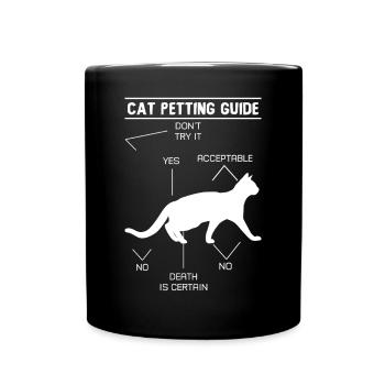 cat petting guide - Tasse einfarbig - Schwarz - Vorne