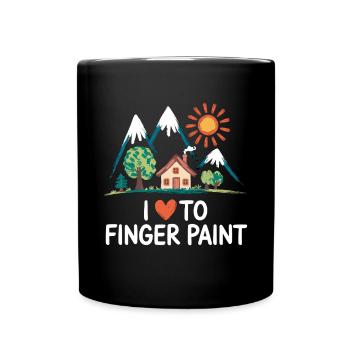 J’aime la peinture au doigt Maison de la nature - Mug uni - noir - Devant