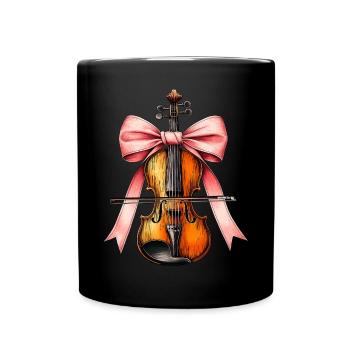 Coquette Bogen Violine Mädchen Geigerin Mom Mütter - Tasse einfarbig - Schwarz - Vorne