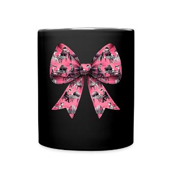 Coquette Bow Pianist Muster Klavier Mädchen Mom - Tasse einfarbig - Schwarz - Vorne