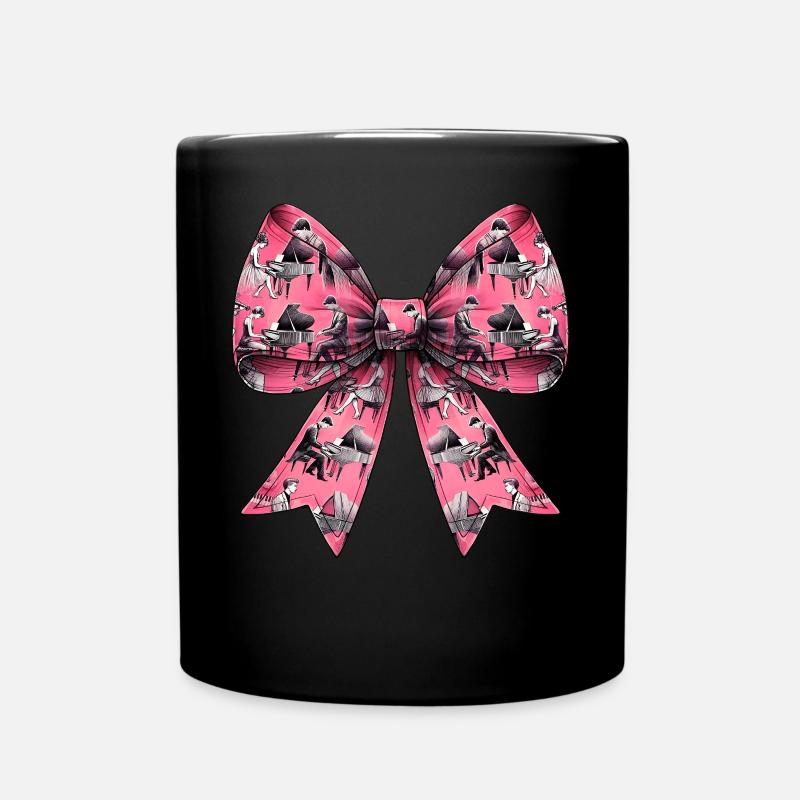 Coquette Bow Pianist Muster Klavier Mädchen Mom - Tasse einfarbig - Schwarz