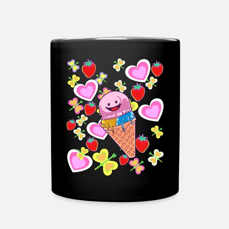 Sommer Retro Eis Eiskrem Kinder Kind Eiscrem - Tasse einfarbig - Schwarz