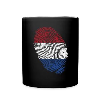 Empreintes digitales du drapeau néerlandais - Mug uni - noir - Devant