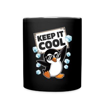 Bleib locker, sagt der Pinguin - Tasse einfarbig - Schwarz - Vorne