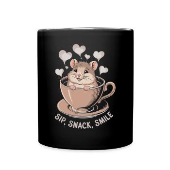 Coffee break with mouse - Full Colour Mug - black - Front