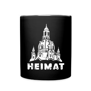 Heimat Frauenkirche Dresden - Stadt Liebe - Tasse einfarbig - Schwarz - Vorne