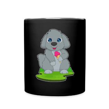 Hund Waffeleis - Tasse einfarbig - Schwarz - Vorne