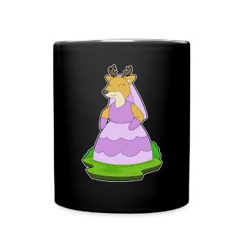 Cerf Voile de mariée Mariage - Mug uni - noir - Devant
