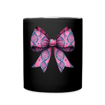 Coquette Bow Genealogy DNA Pattern - Full Colour Mug - black - Front