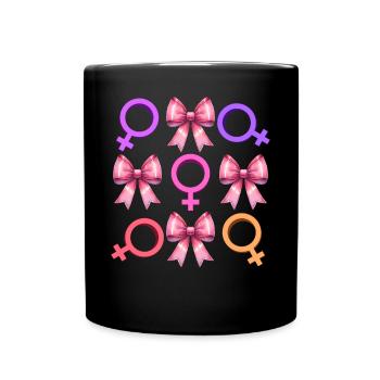 Kokette Schleife Feministisches Symbol Feminismus - Tasse einfarbig - Schwarz - Vorne