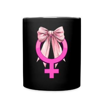 Nœud coquet Symbole féministe Féminisme - Mug uni - noir - Devant