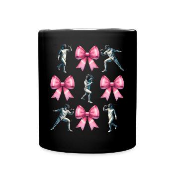 Coquette Bogen Fechten Fechter Mom Mütter Tag - Tasse einfarbig - Schwarz - Vorne