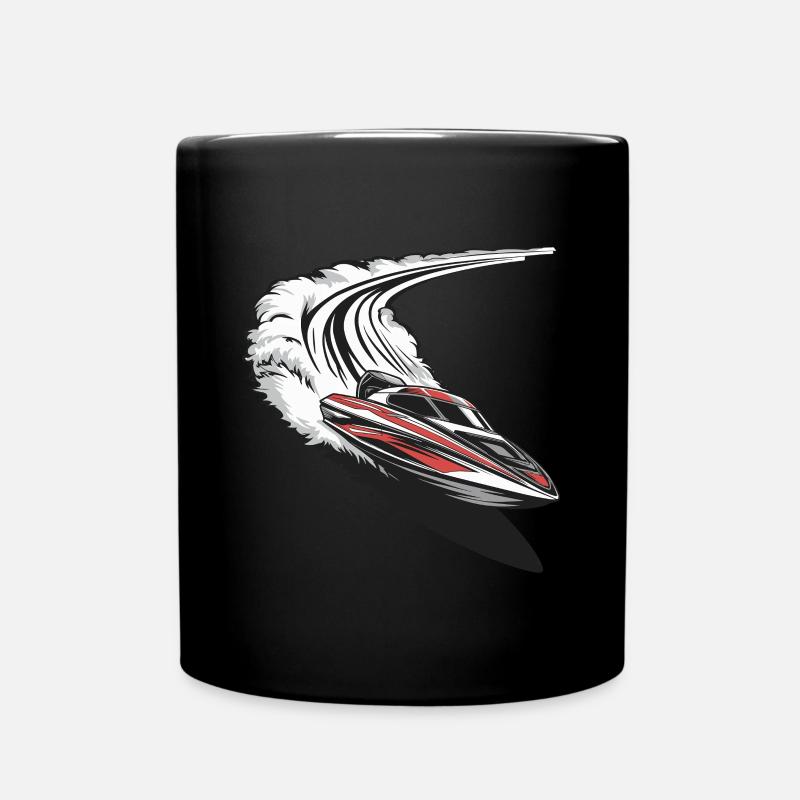 Aventure dynamique en bateau à moteur sur les vagues - Mug uni - noir